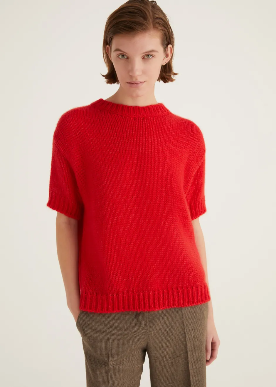 Maille | Rosso35 Pull à col rond à manches courtes