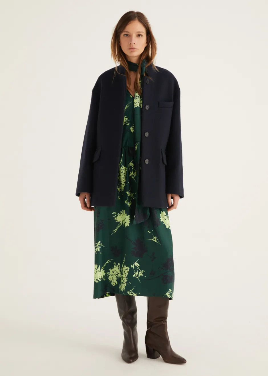 Robes | Rosso35 Robe longue froncé sur la taille et col à foulard