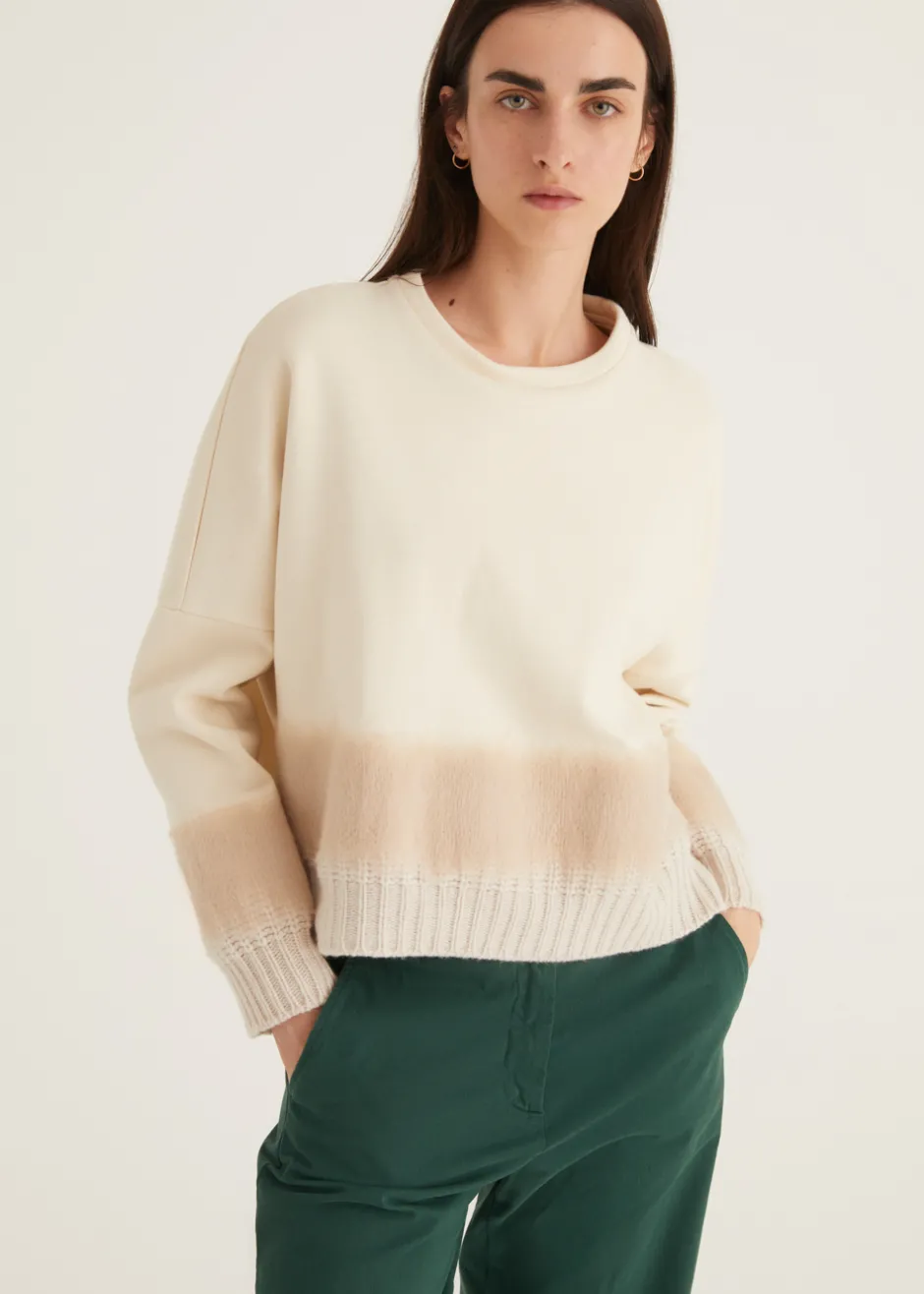 Vestes Et Manteaux | Rosso35 Sweat-shirt avec inserts en laine et aiguilletage