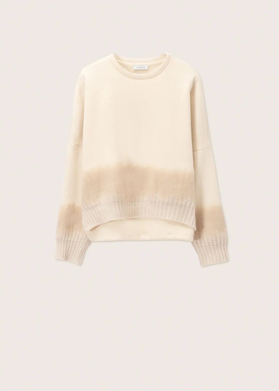 Vestes Et Manteaux | Rosso35 Sweat-shirt avec inserts en laine et aiguilletage
